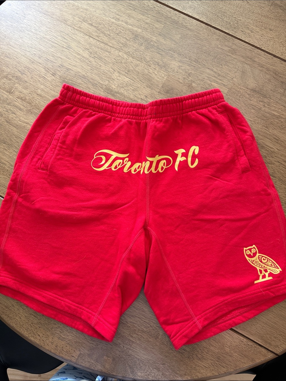 OVO Toronto FC Red Athletic Shorts with Gold Logo